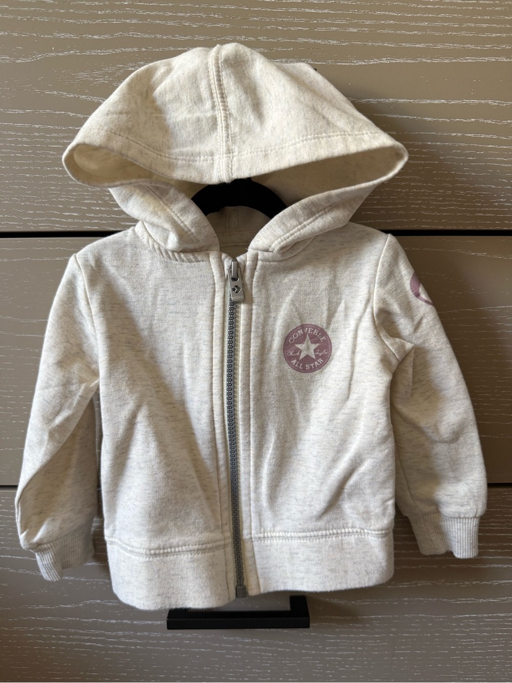 Converse Cream Sweat Outfit with Pink Logo